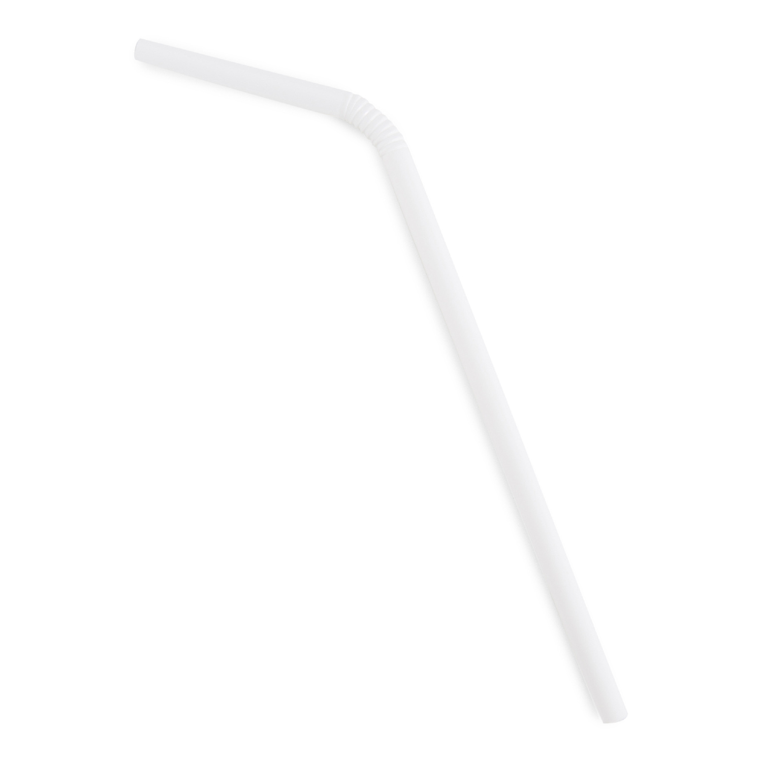 image of Straw Plastic Wrapped Flexible White 7.625 Inch