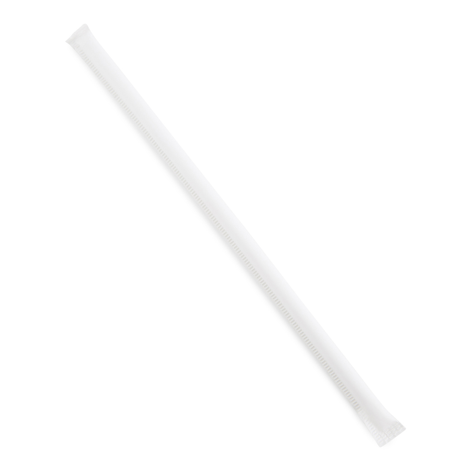 image of Straw Plastic Wrapped Flexible White 7.625 Inch